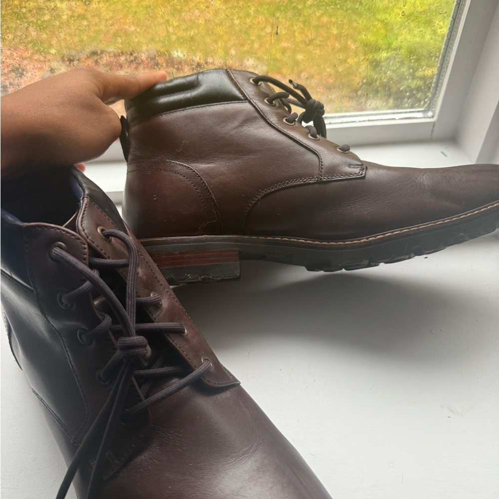 Florsheim Dark Brown Leather Ankle Boots